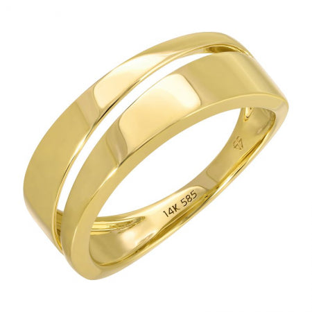 Slanted Double Gold Ring