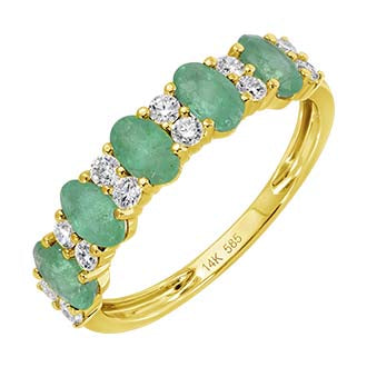 Oval Colored Stone & Diamond Ring
