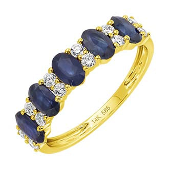 Oval Colored Stone & Diamond Ring