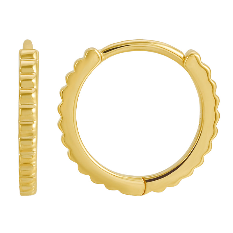Ribbed Gold Huggies