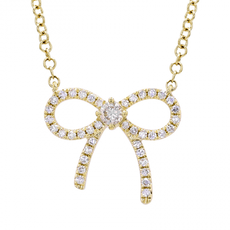 Pave Diamond Bow Necklace