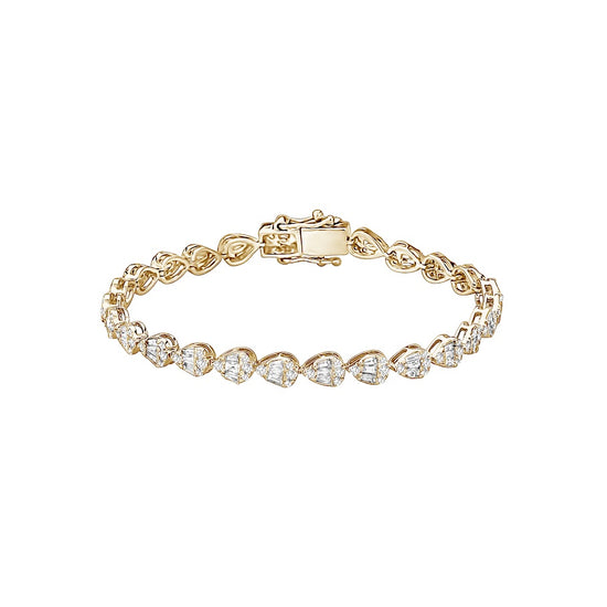 Macy's Diamond Halo Cluster Link Tennis Bracelet (7 ct. t.w.) in 10k White  Gold - Macy's