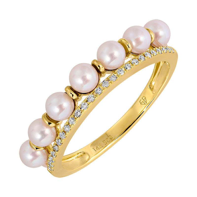 Pearl & Pave Diamond Ring
