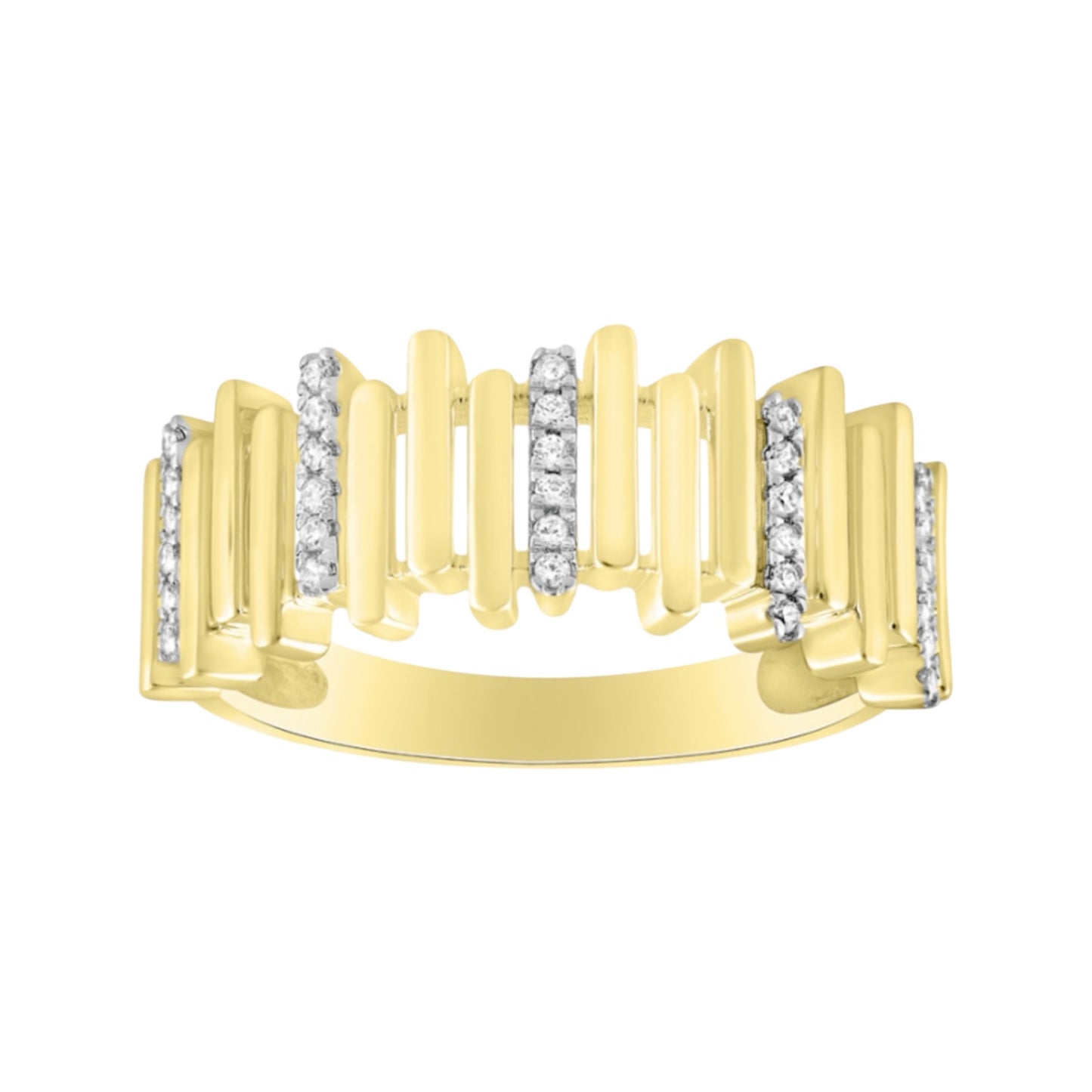 Diamond & Gold Bars Ring