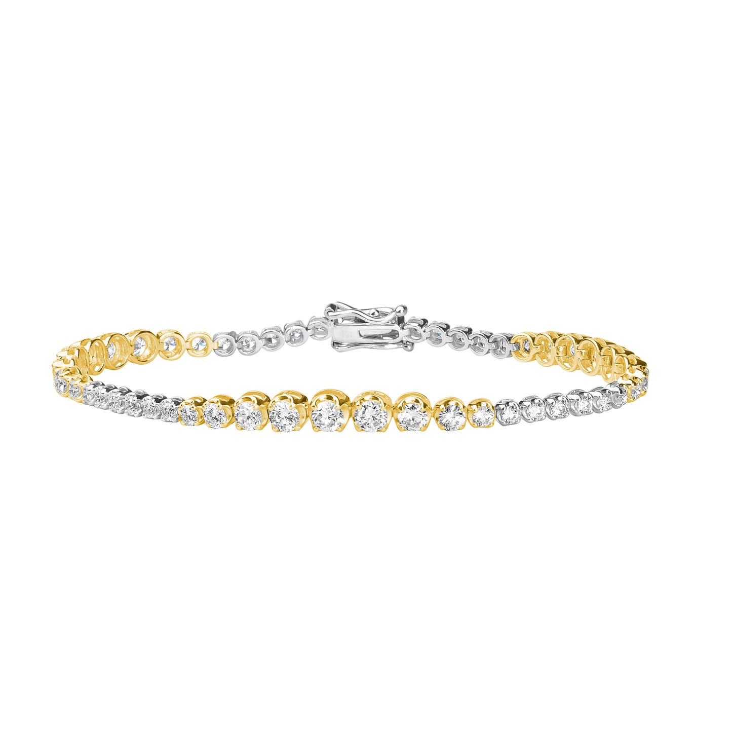 Lab Graduated Two-Tone Diamond Tennis Bracelet