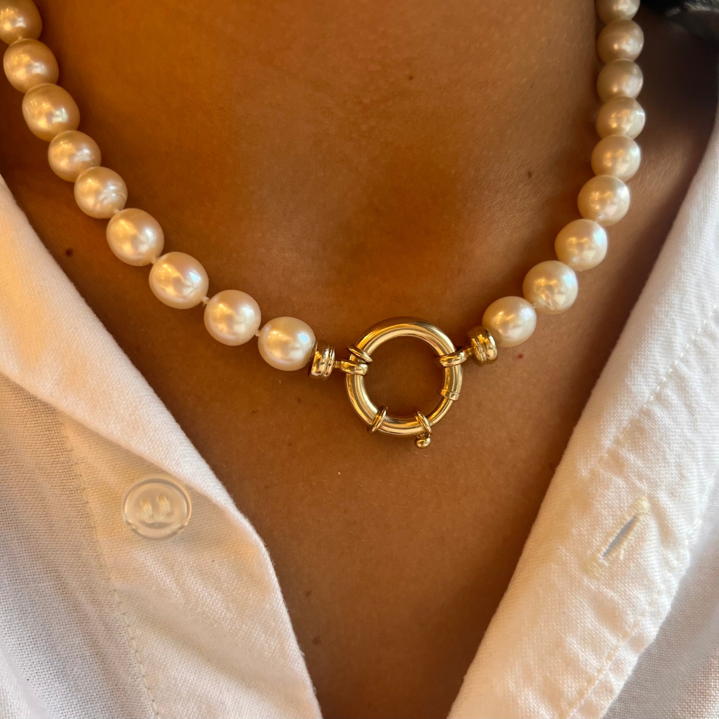Load image into Gallery viewer, 9 mm Freshwater Pearls w XL Jumbo Charmholder

