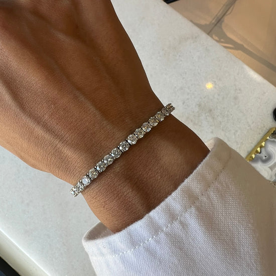 Kelsi Silver Diamond Leaf Tennis Bracelet – Belle Box Boutique