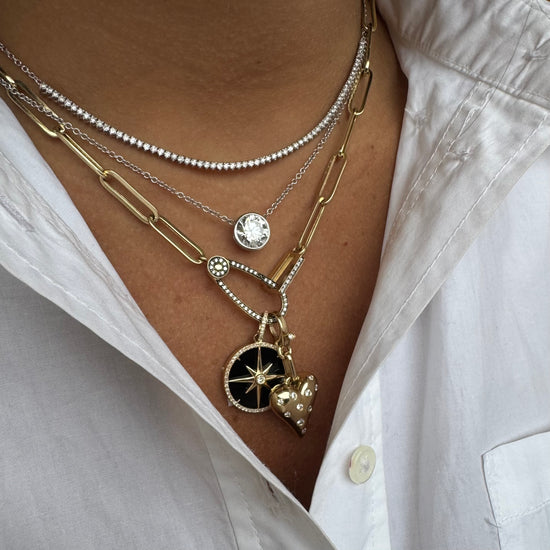 Partway 3 Prong Diamond Tennis Necklace