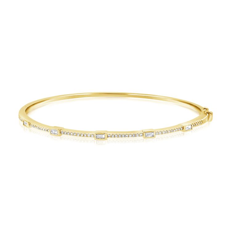 Baguettes & Diamond Bangle