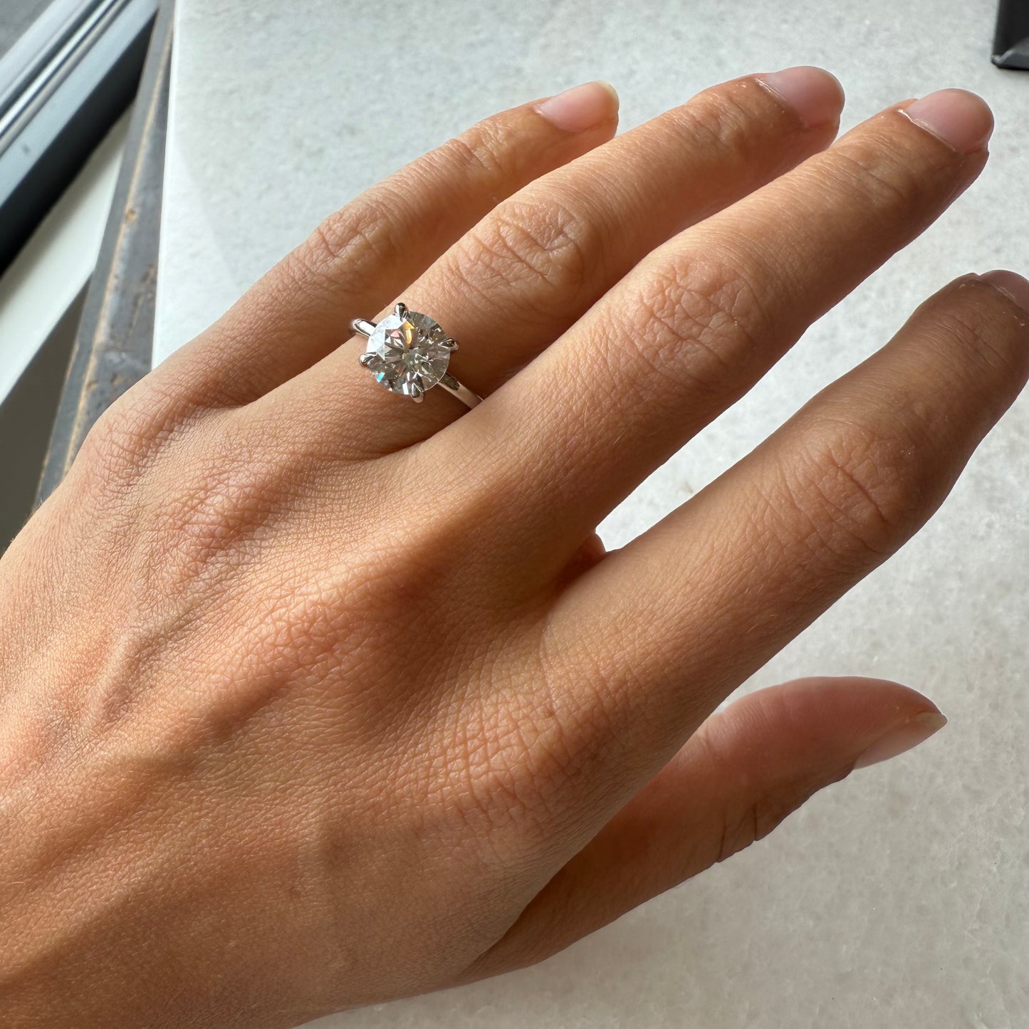 Round Lab Grown Engagement Ring