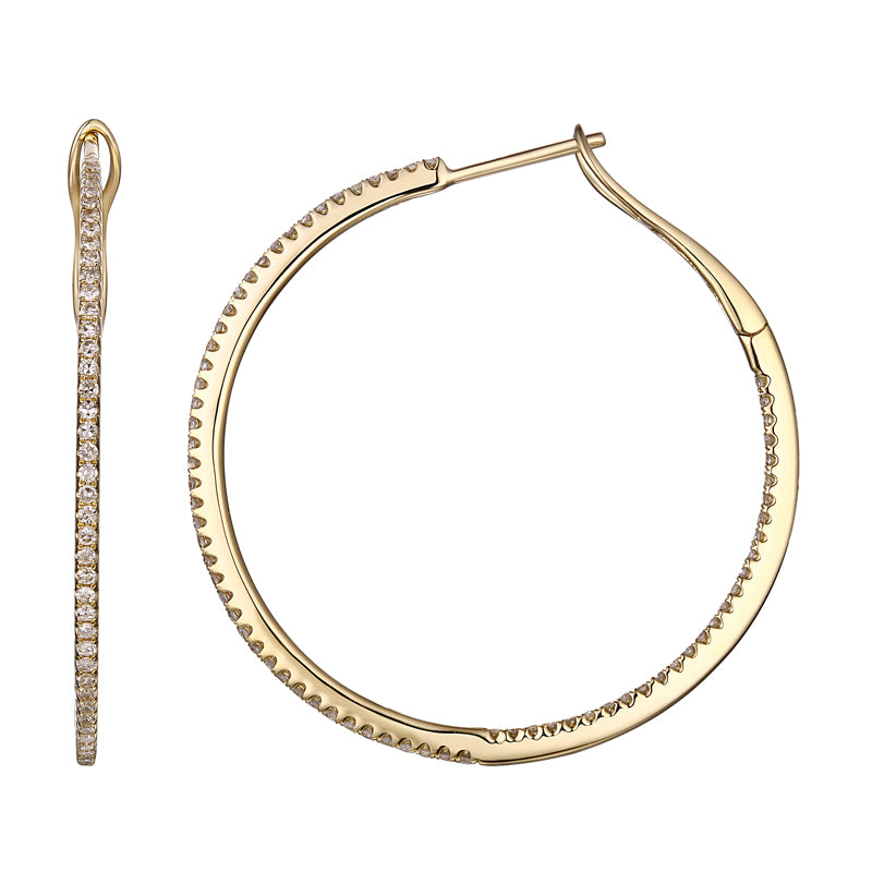 Dainty Diamond Hoops