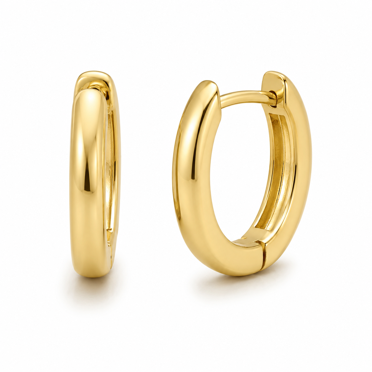 Thick Rounded Gold Huggies