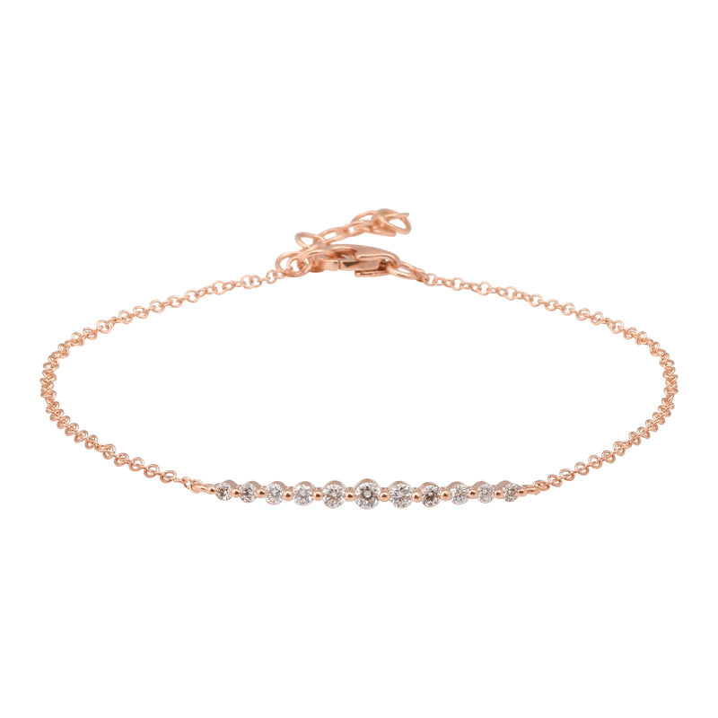 Curved Graduated Diamond Bar Bracelet