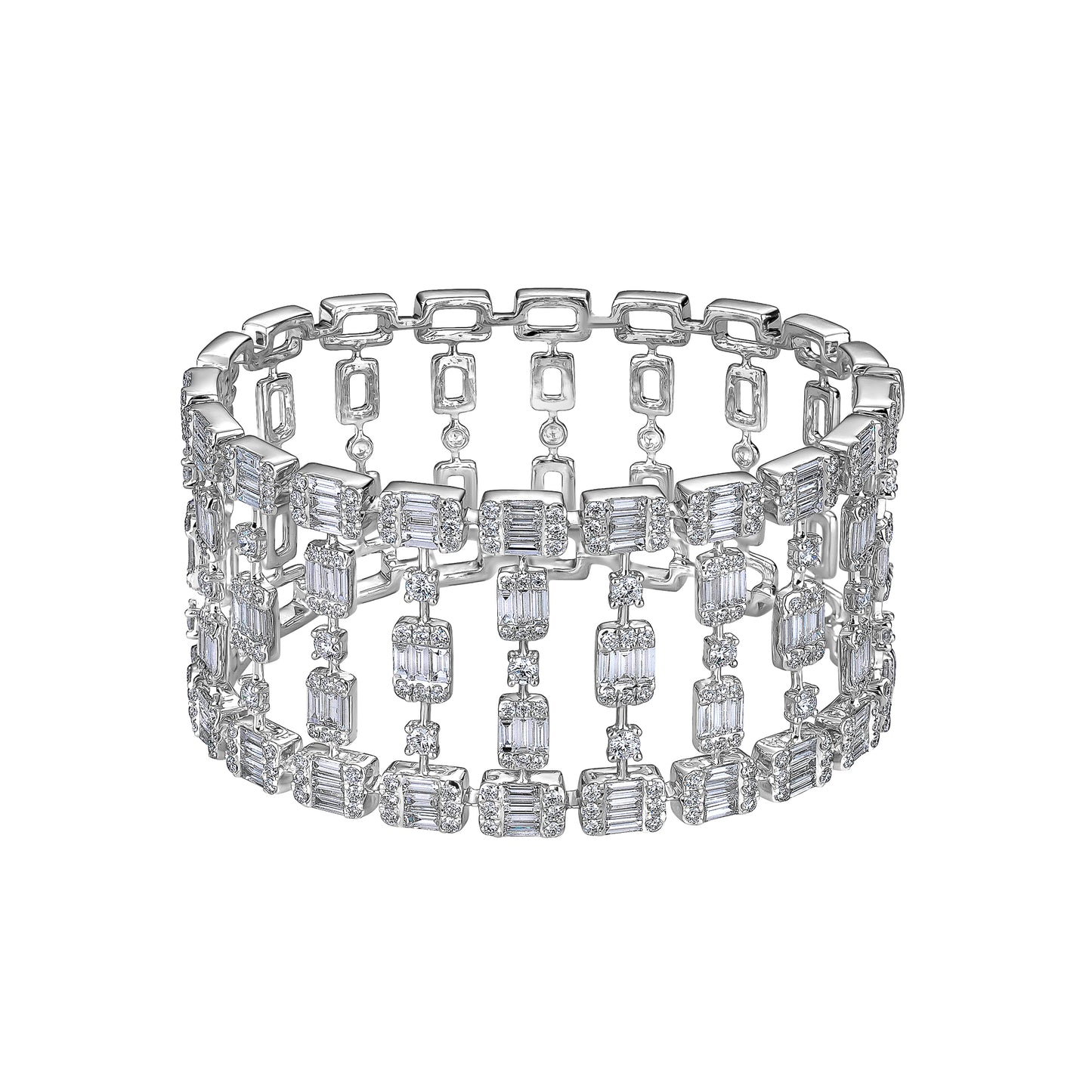 Baguette Diamonds Wide Bangle