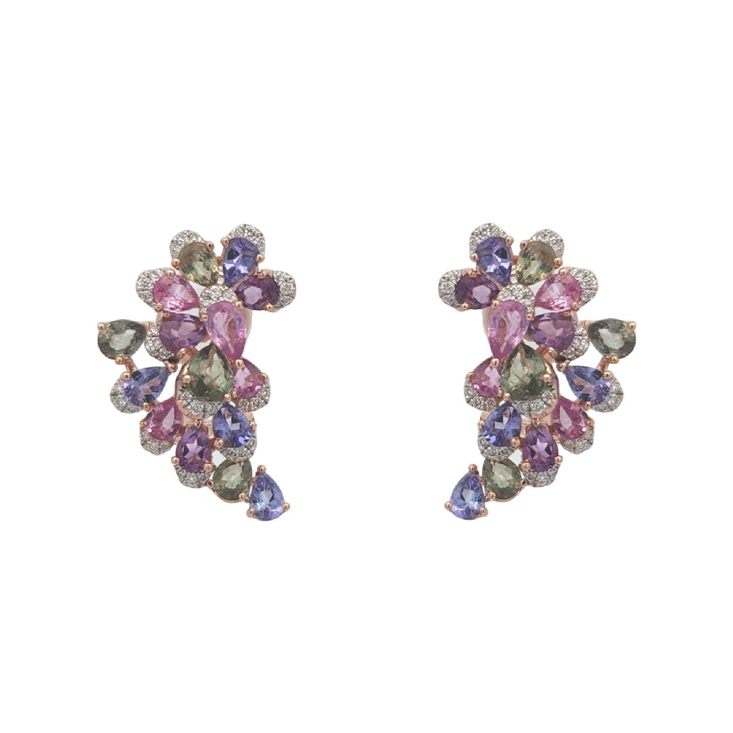 Mixed Color Cluster Earrings