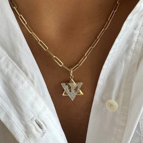 Gold & Diamond Magen David / Shadai Charm