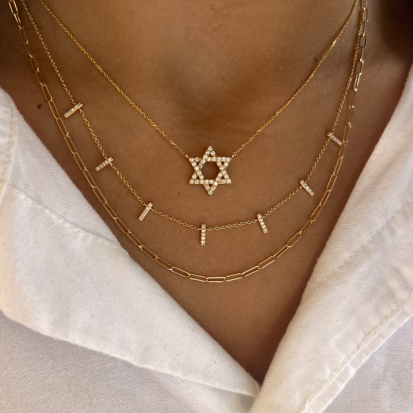 Load image into Gallery viewer, Diamond Magen David Necklace
