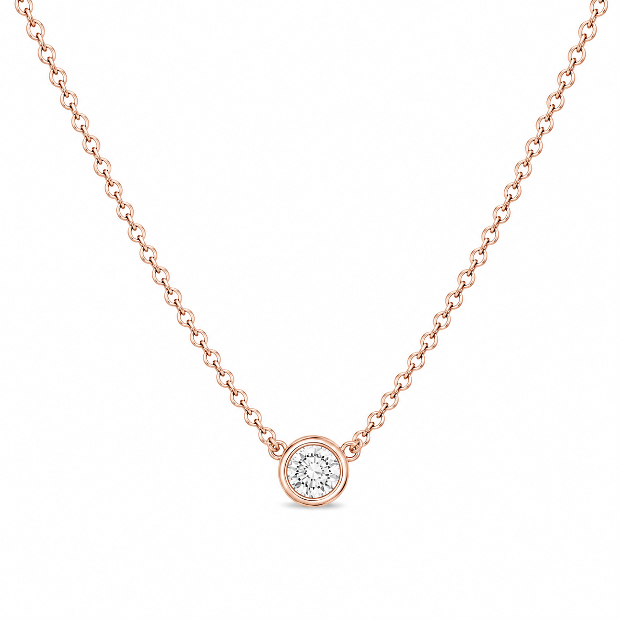 0.50 Carat Bezel Diamond Necklace
