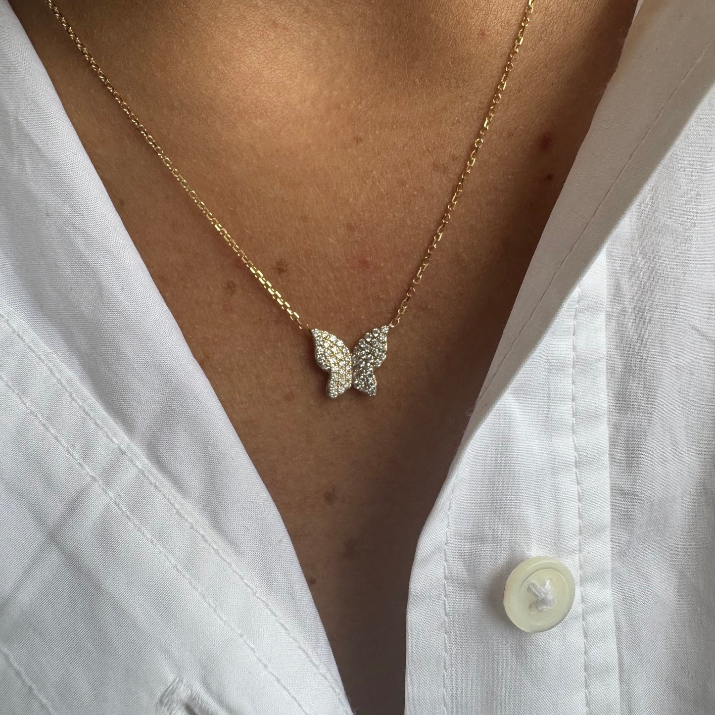 Diamond Butterfly Necklace
