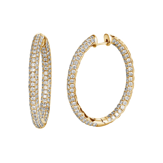 Rounded Pave Diamond Jumbo Hoops