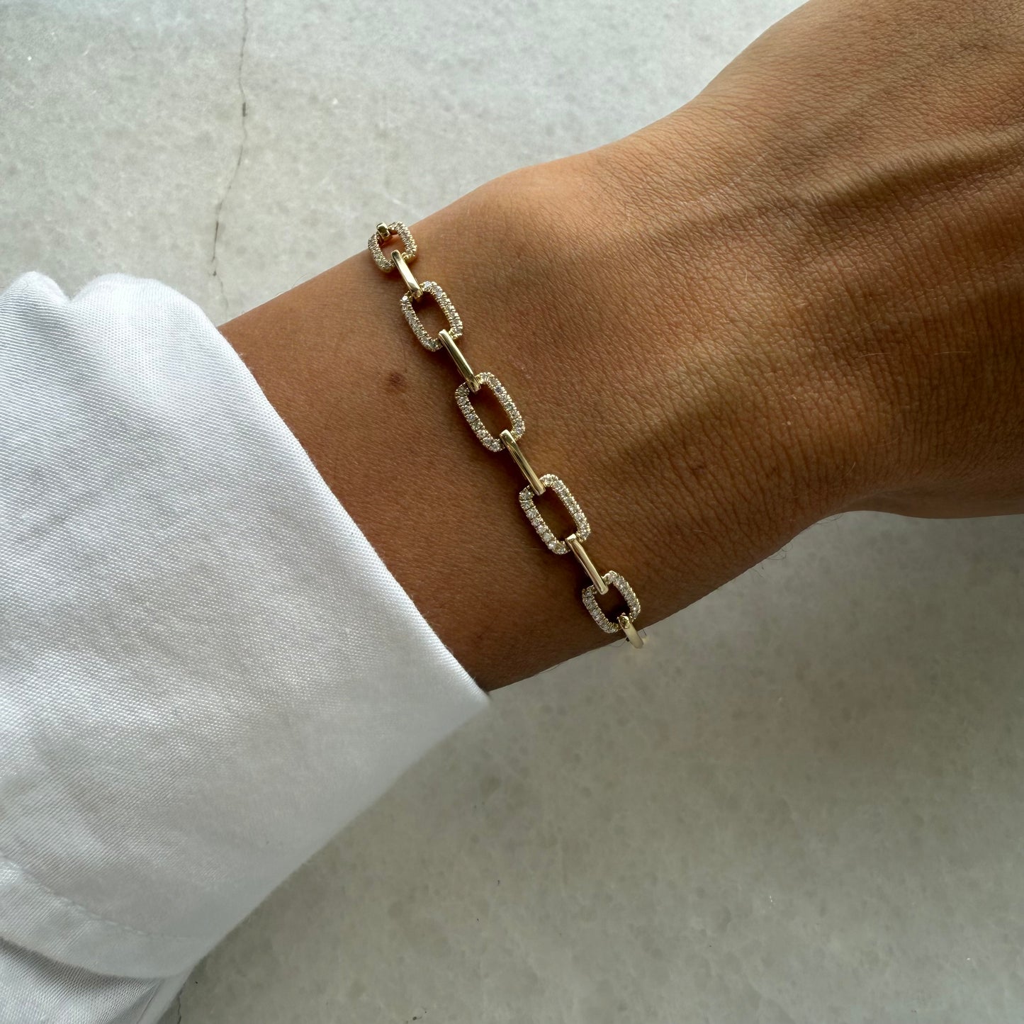 Diamond Link On Chain Bracelet