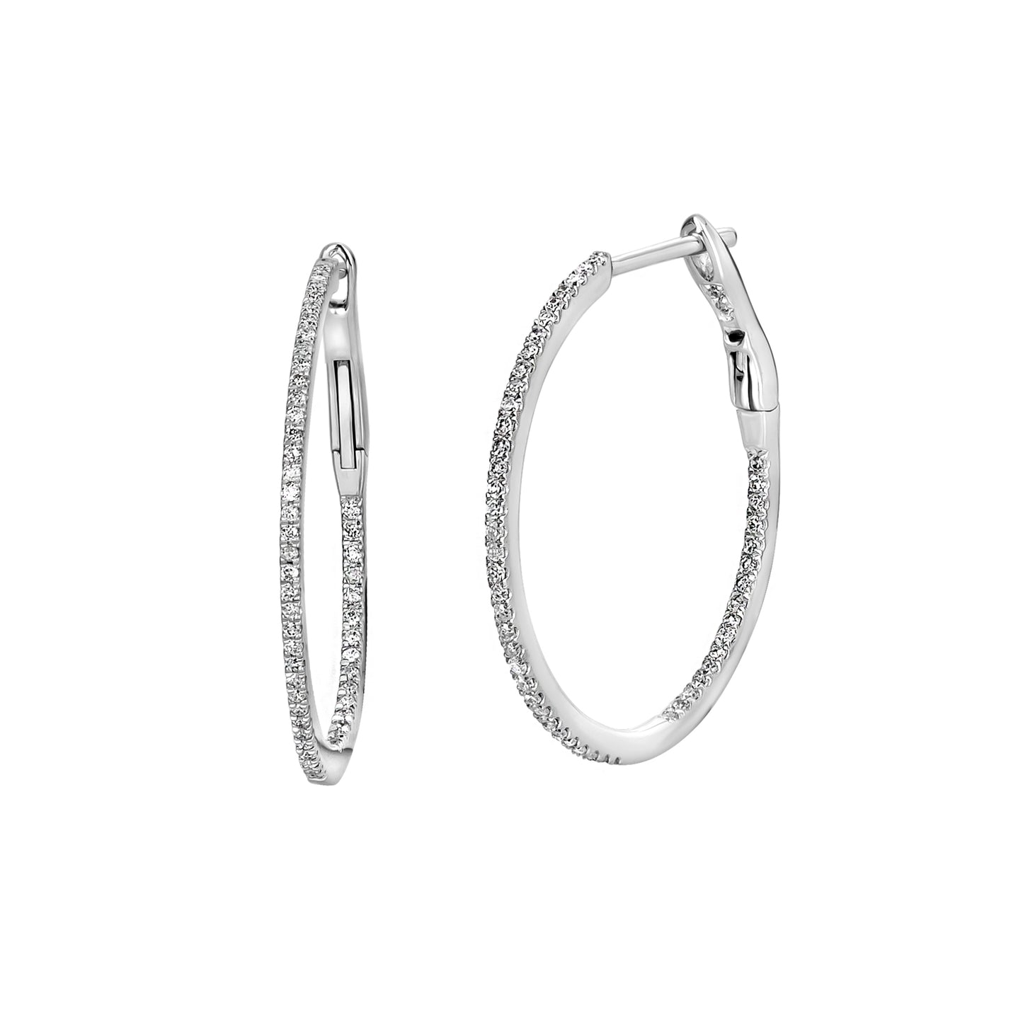 Pave Diamond Hoops