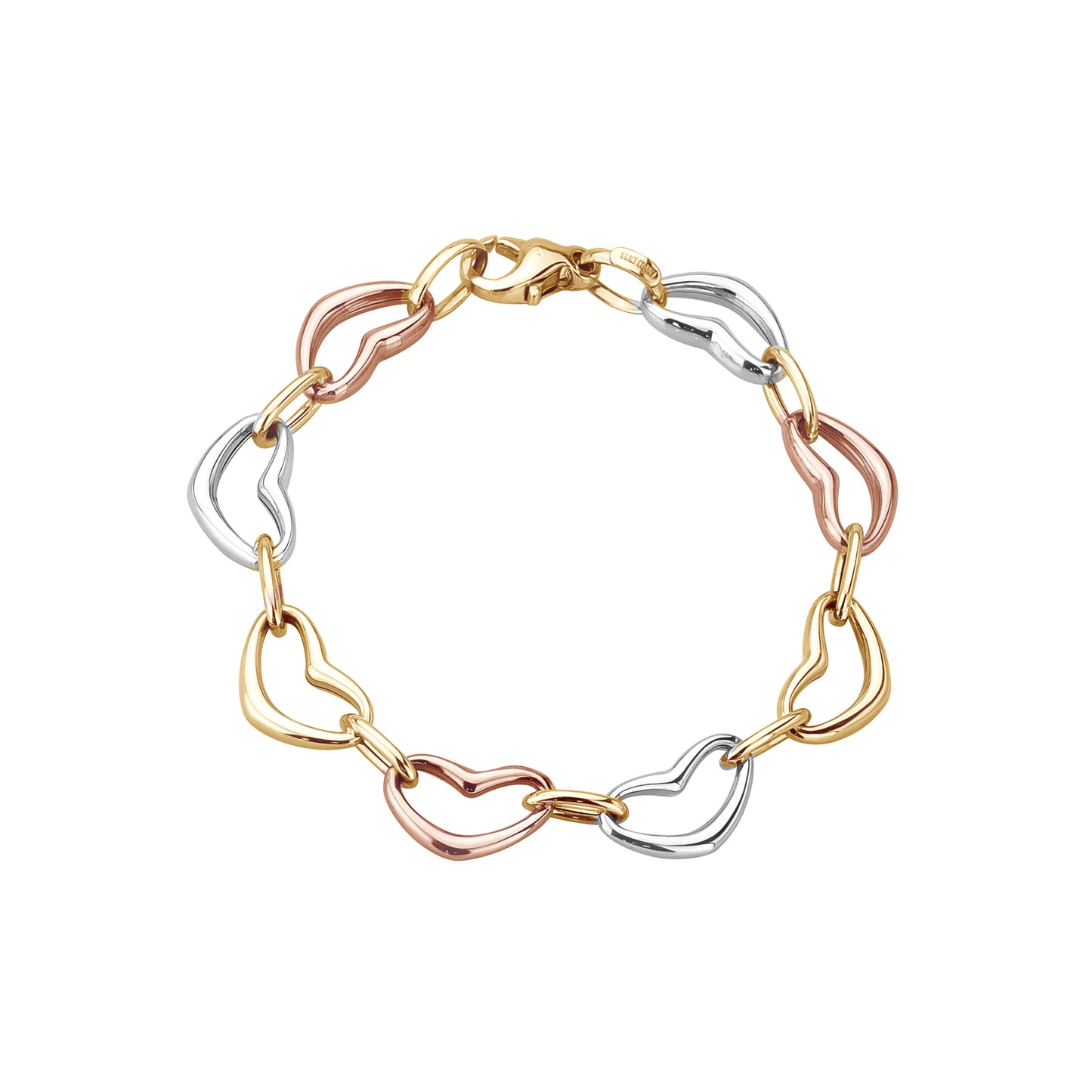 Load image into Gallery viewer, Gold Heart Link Bracelet
