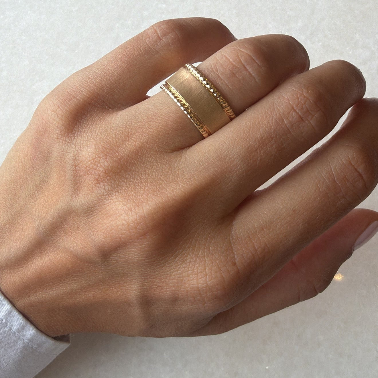 Brushed Gold Ring