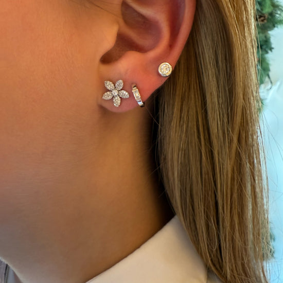 Mini 5 Petal Diamond Flower Studs