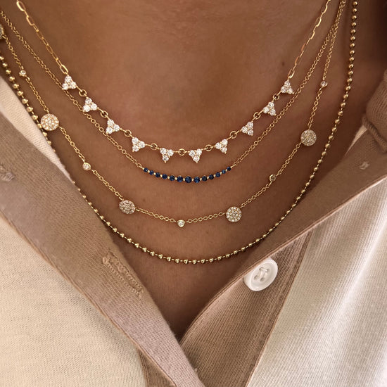 Curved Graduated Diamond Bar Necklace