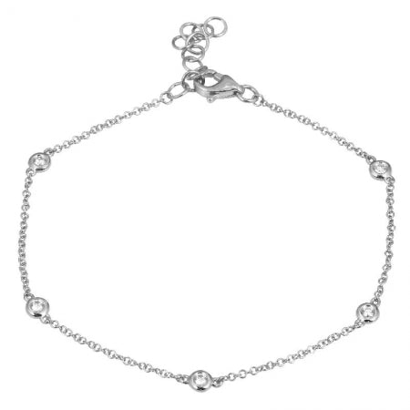 Load image into Gallery viewer, 5 Station Diamond By The Yard Bracelet
