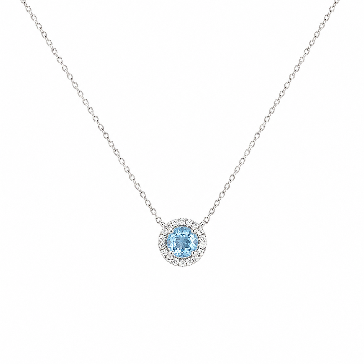 Diamond & Blue Topaz Necklace