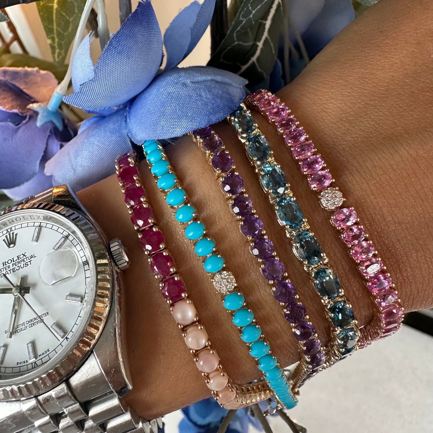 Oval London Blue Topaz Tennis Bracelet – Velvet Box Jewels