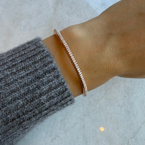 Rose Gold & Diamond Stretch Bracelet