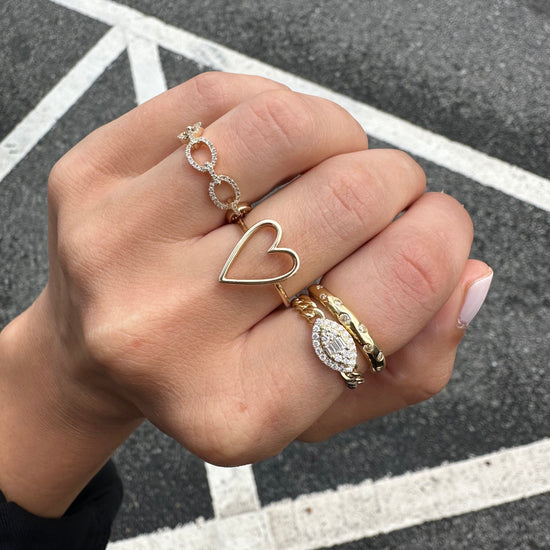 Gold Open Heart Ring