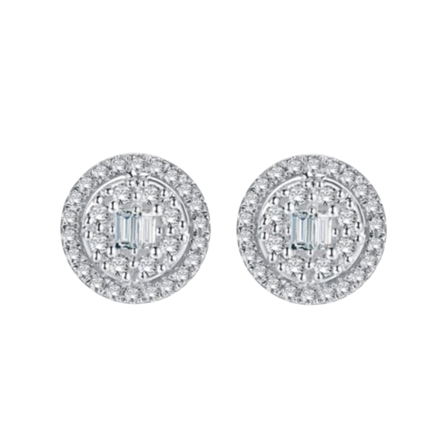 Two-Tone Round Diamond Earring