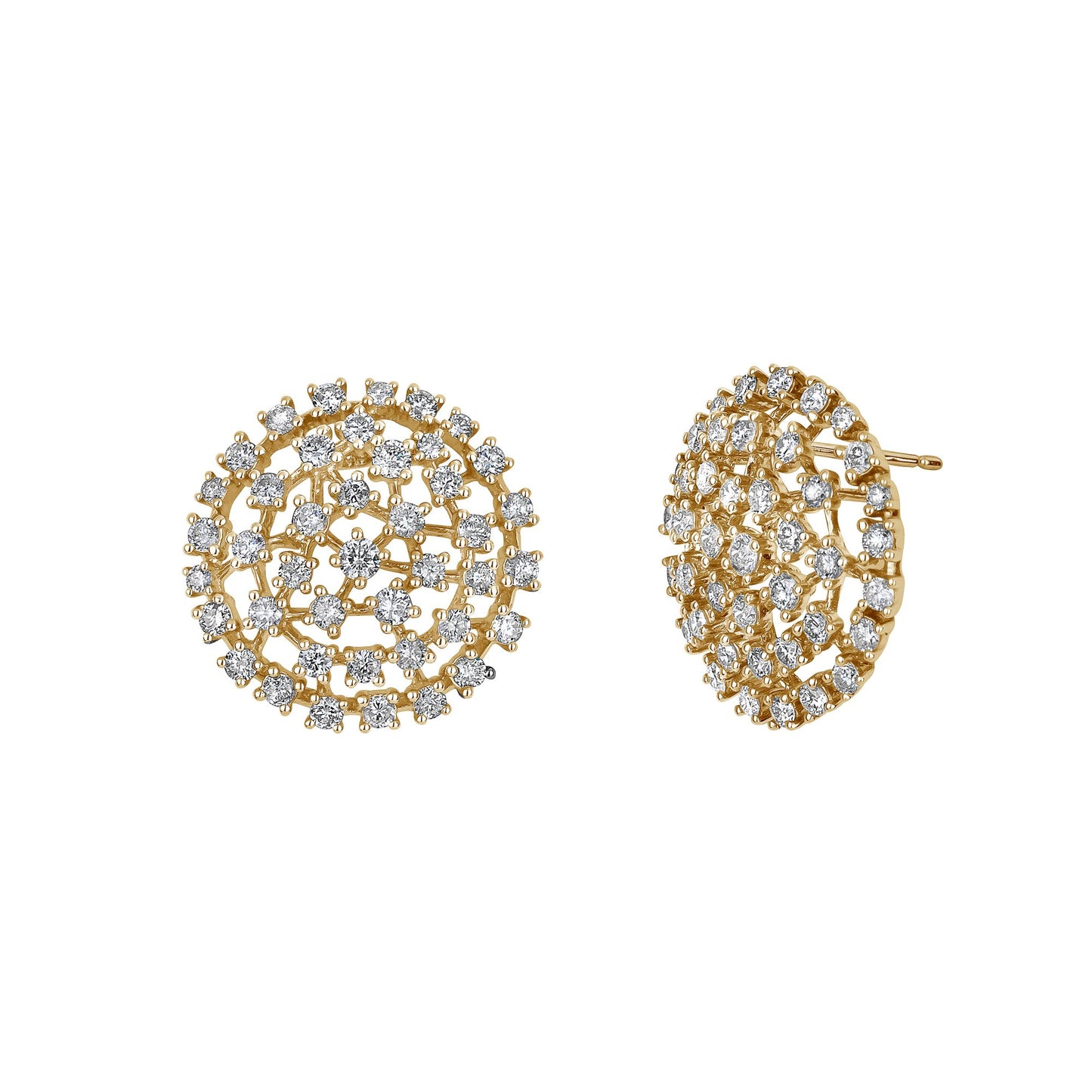 Scattered Diamond Disc Earrings