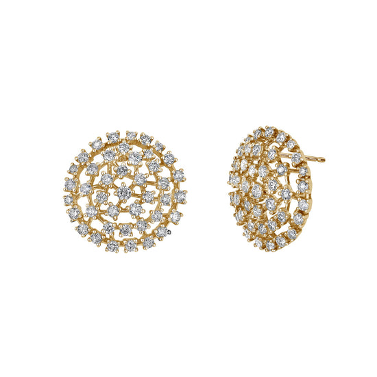 Scattered Diamond Disc Earrings