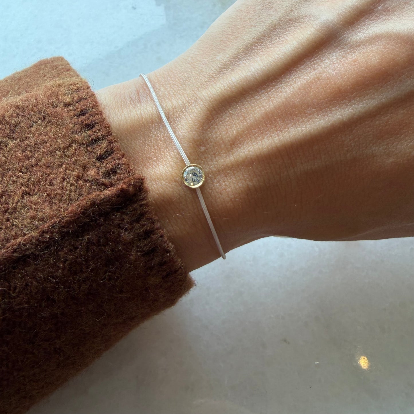 .20 Ct Yellow Bezel Diamond on Rope Bracelet