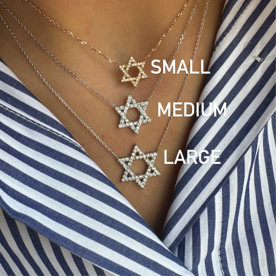 VBJ Small Diamond Magen David Necklace