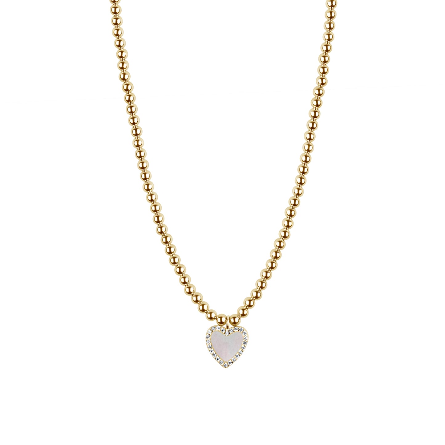 3 mm Gold Fill Colored Stone & Crystal Halo Heart Necklace