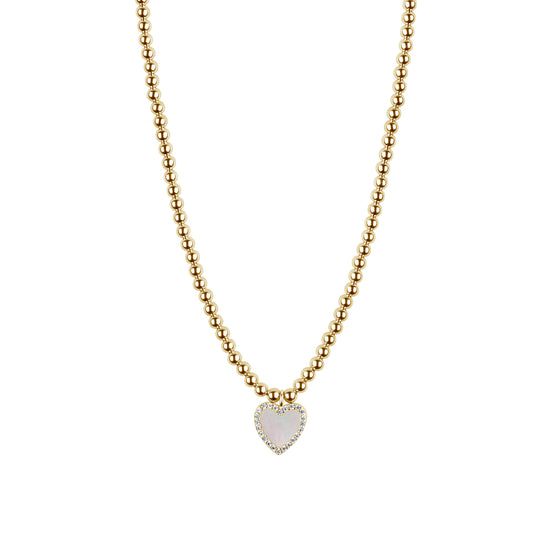 3 mm Gold Fill Colored Stone & Crystal Halo Heart Necklace