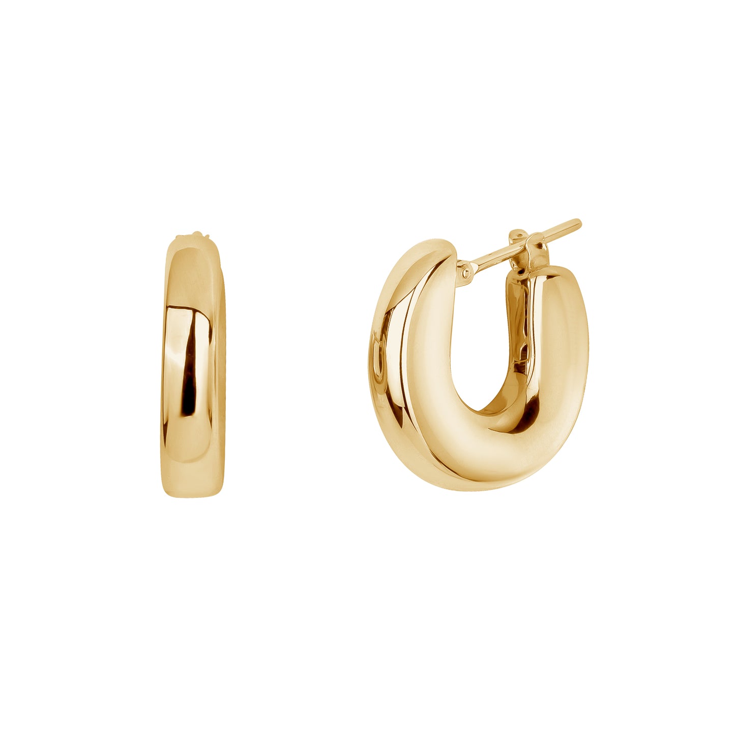 Flat Thick Gold Hoops