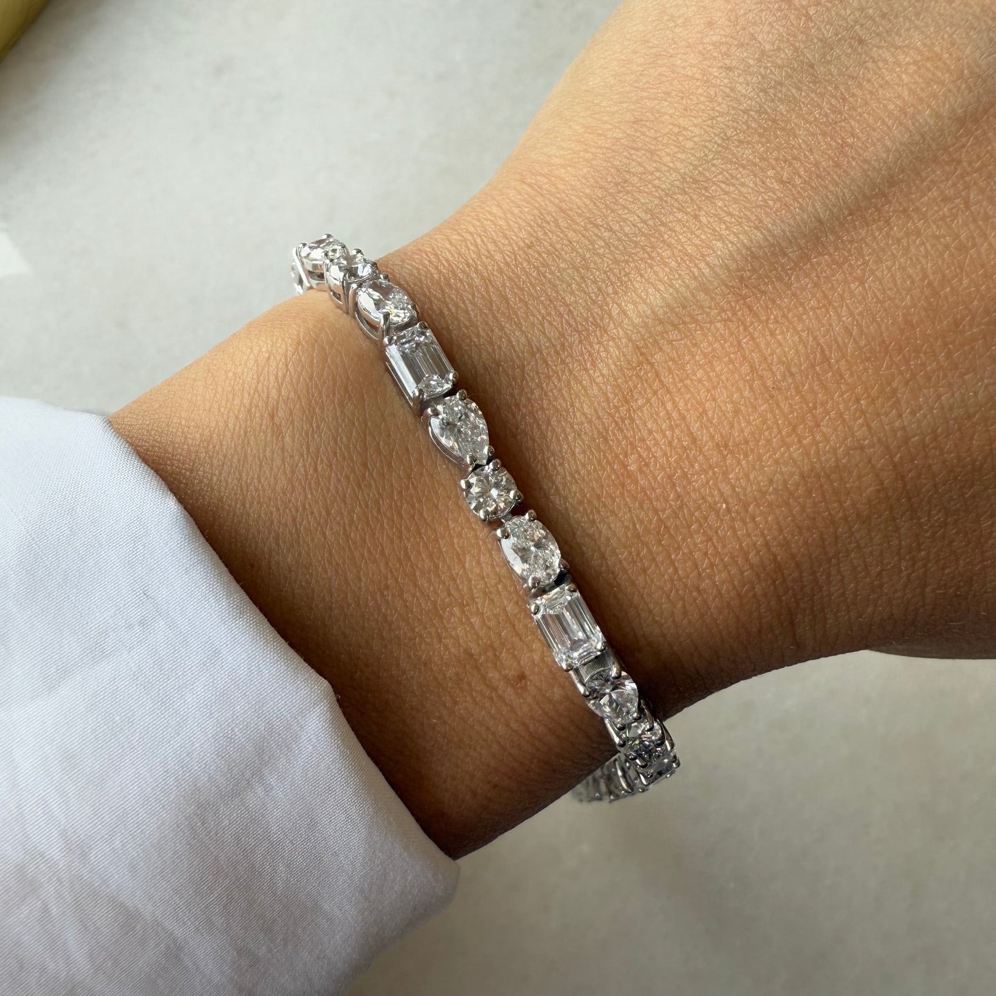 Lab Grown Diamond Mixed Shape Tennis Bracelet