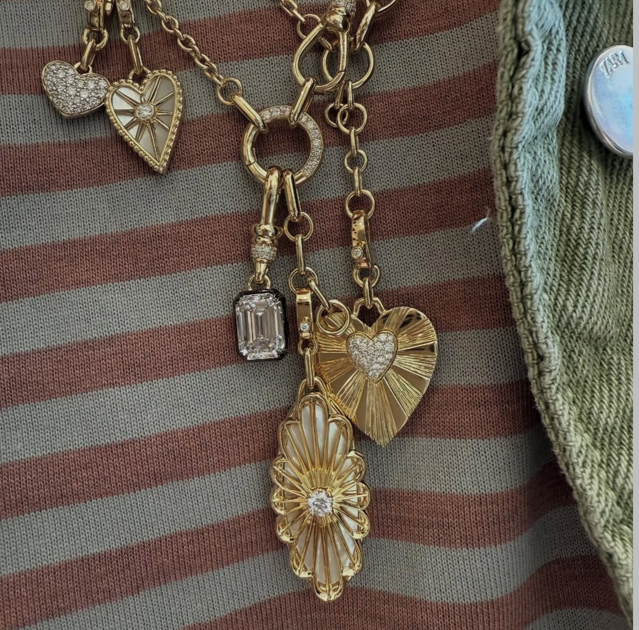 Small Link Necklace with Diamond Donut Pendant & Tail Accent