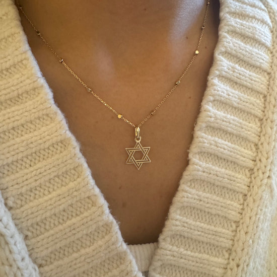 Dainty Thin Gold Magen David Charm