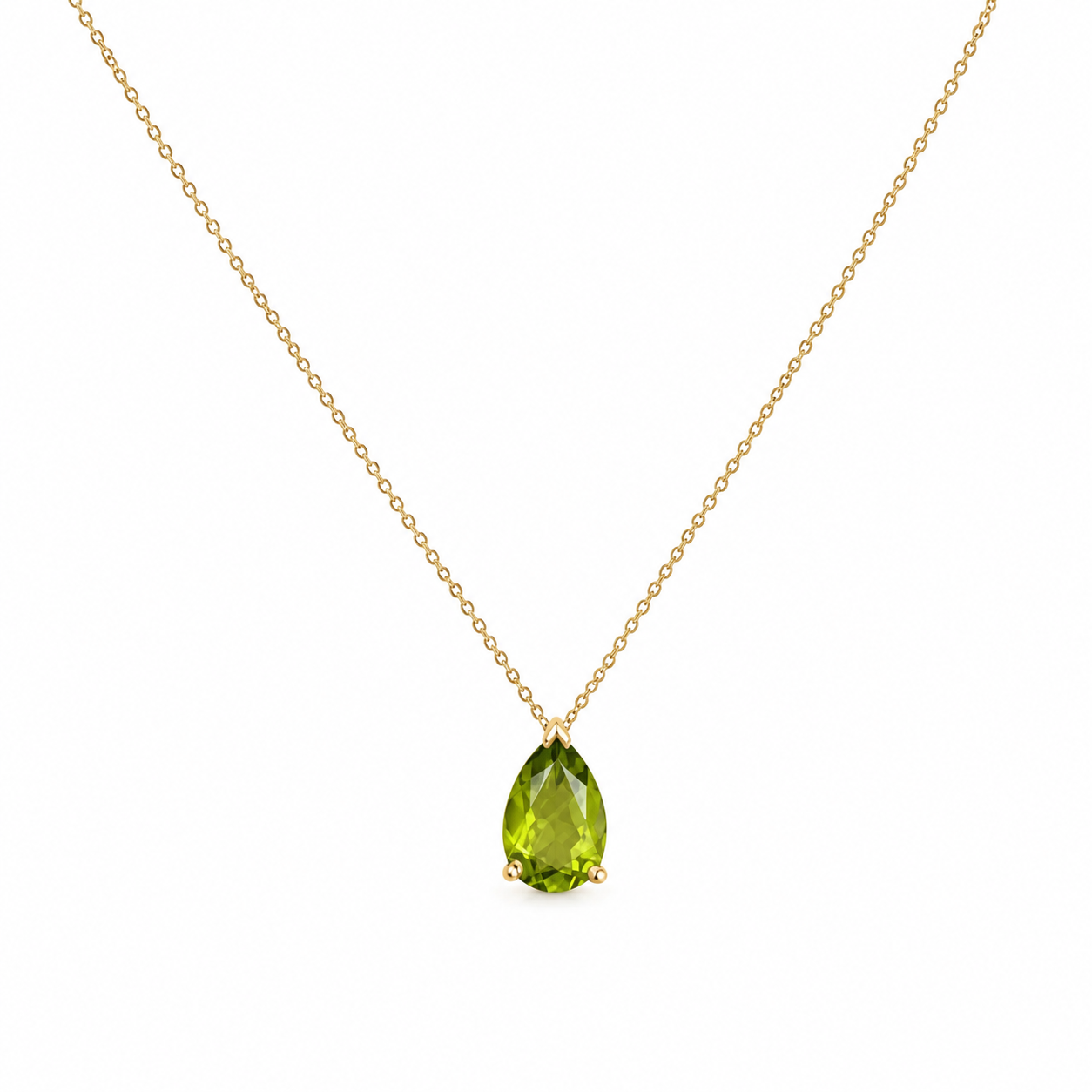 Semi Precious Stone on Cable Chain Necklace