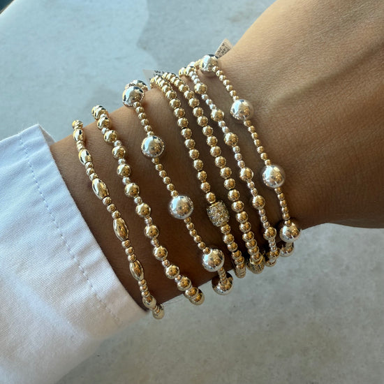 Mix Color 2MM and 6MM Stretch Ball Bracelet