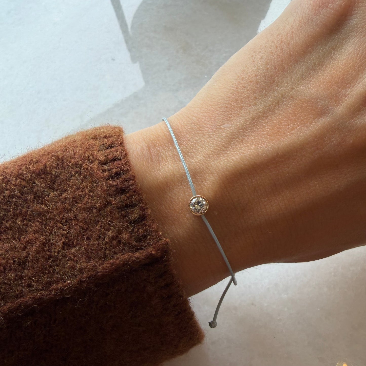 .20 Ct Yellow Bezel Diamond on Rope Bracelet