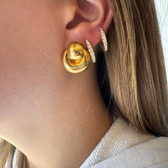 Large Puffy Gold Knot Earrings